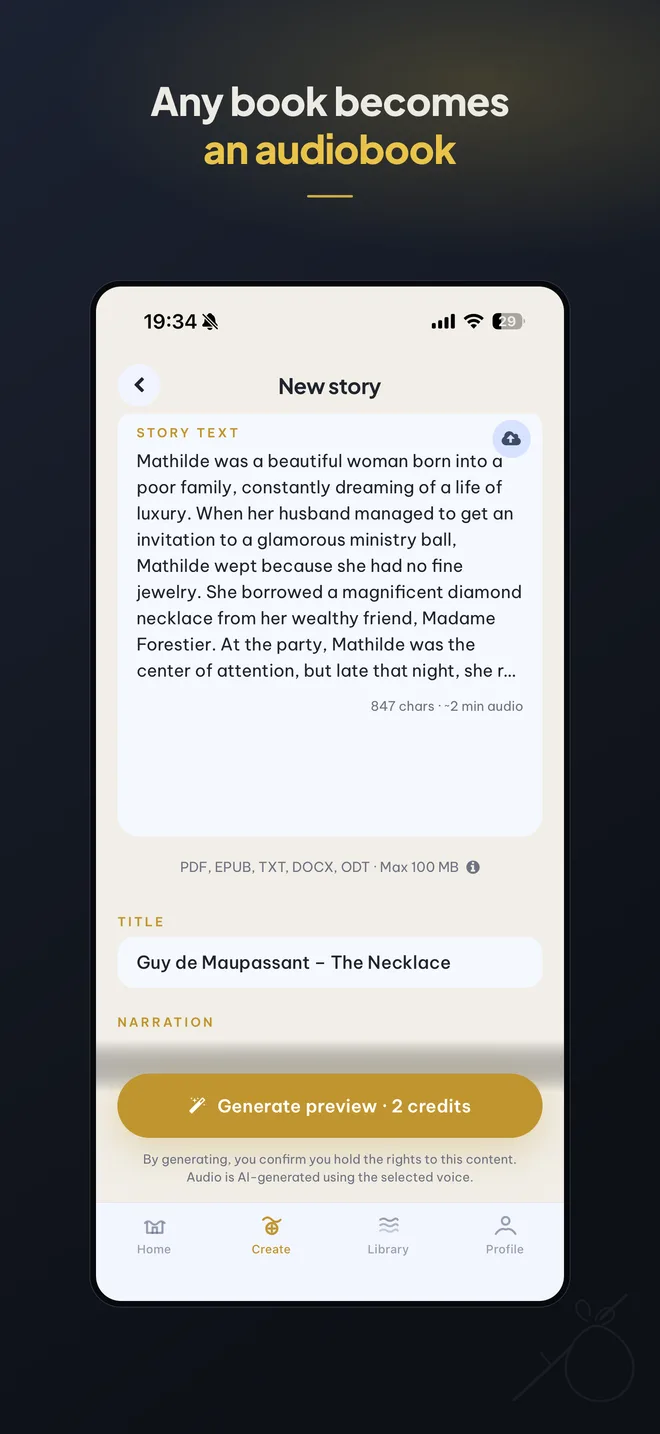 Create: any book becomes an audiobook